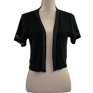 KIM Rogers Eyelet Cropped Shrug Cardigan Size PM